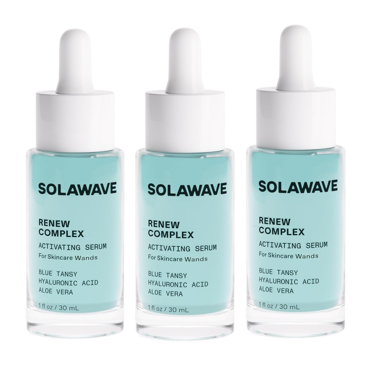 Solawave Renew Complex Red Light Therapy Activation Serum for Face & Neck | Pairs with LED Facial Wand Device | Hydrates & Plumps the Skin | Blue