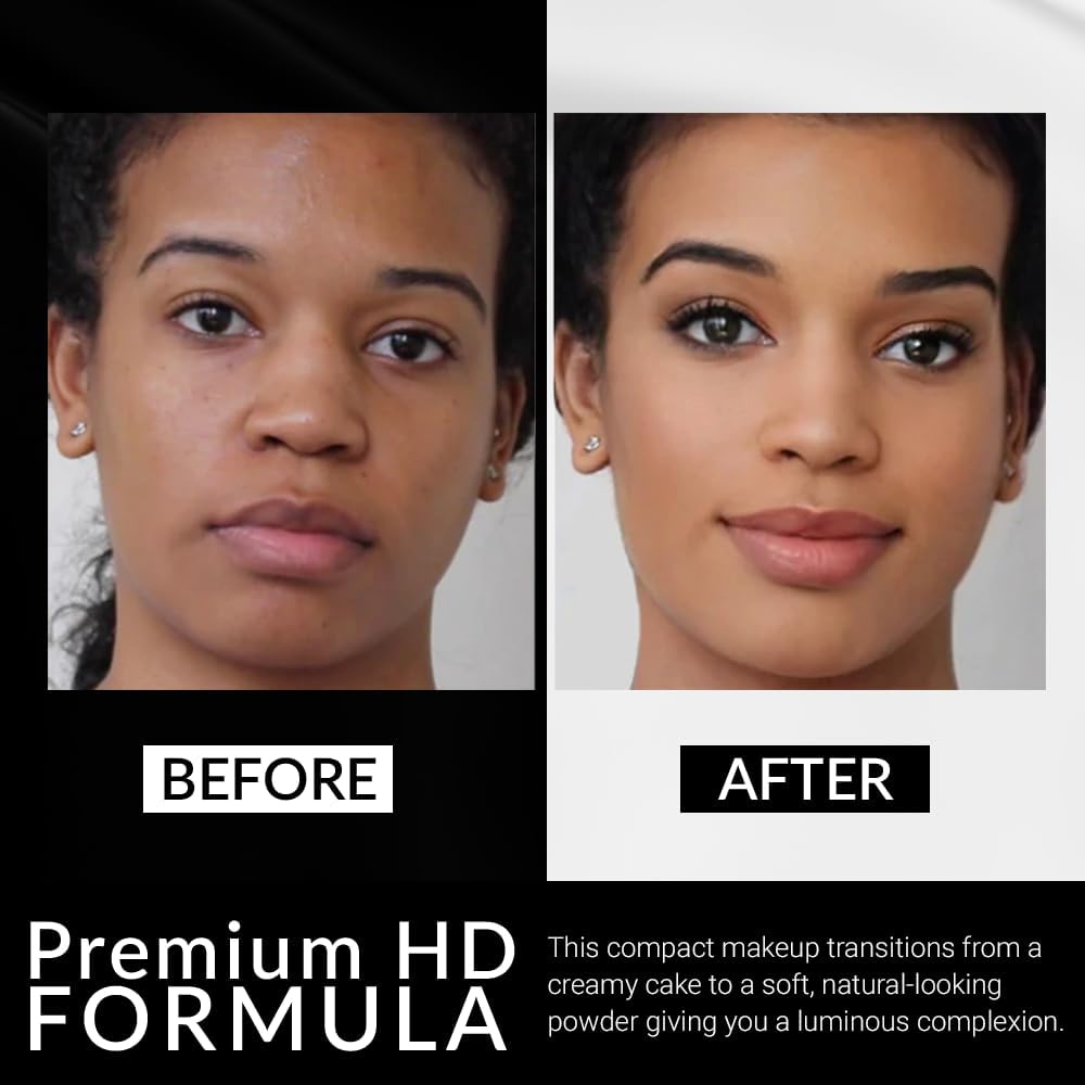 Cream To Powder Foundation by Flori Roberts, Full Coverage for Women of Color or Deeper Skin Tones, Long Lasting Makeup, Matte Finish, Covers Uneven