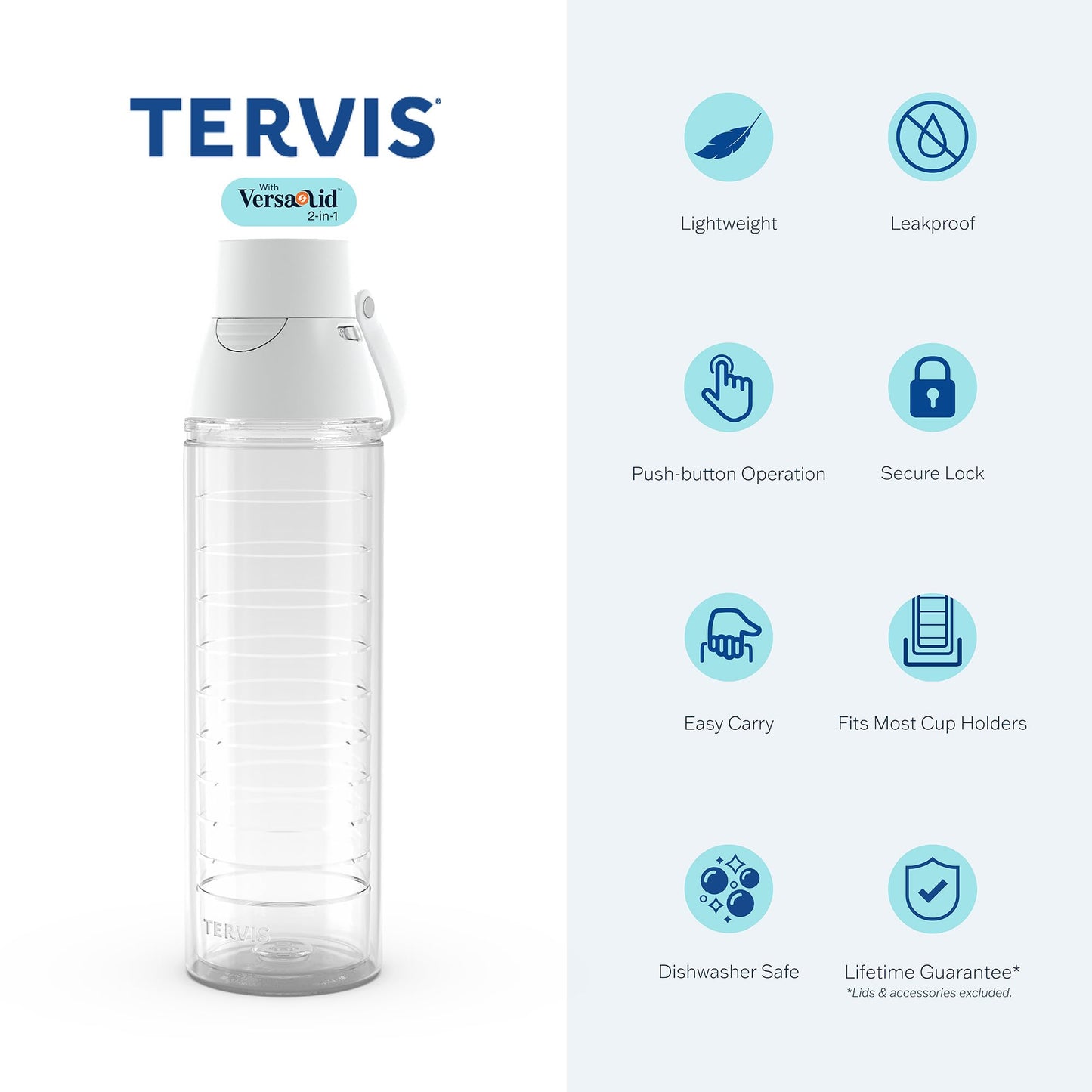 Tervis NFL Cleveland Browns - All Over Made in USA Double Walled Insulated Tumbler Travel Cup Keeps Drinks Cold & Hot, 24oz Venture Lite Water