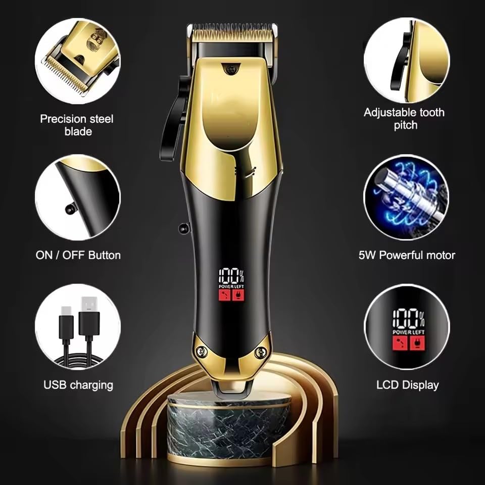 Professional Hair Clippers for Men, USB Charging Beard Trimmer Shaver Electric Kit, Cordless Barber Clippers and Trimmers Set, Hair Cutting Kit Beauty and Personal Care QDKVTNDJZ