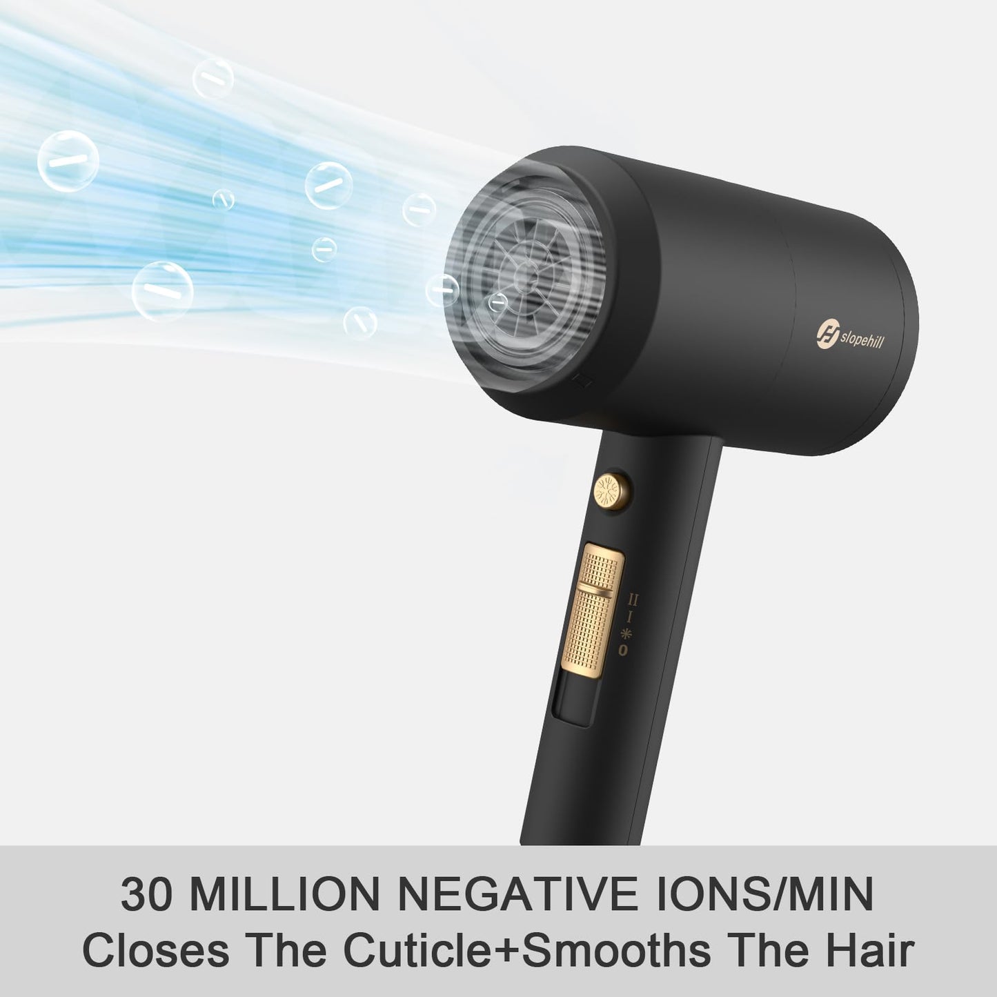 slopehill Professional Ionic Hair Dryer, Powerful 1800W Fast Drying Low Noise Blow Dryer with 2 Concentrator Nozzle 1 Diffuser Attachments for Home Beauty and Personal Care slopehill