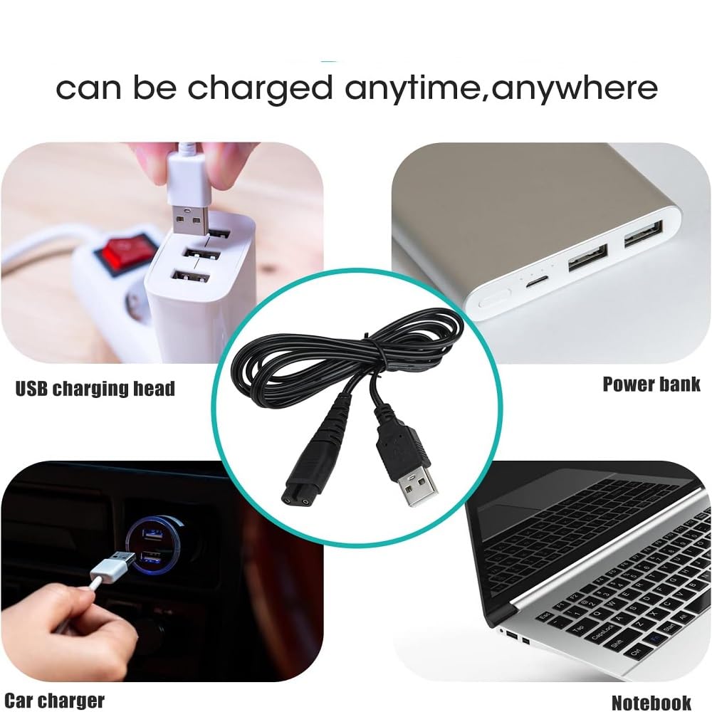 Diertudmy USB Charger Cable Compatible with Hatteker RFC-588 RSCX-7856 RFC-598 RFC-690 RFC-692 RFC-696 RSCX-9598 Charging Cord for Hair Clippers Beard Beauty and Personal Care Diertudmy