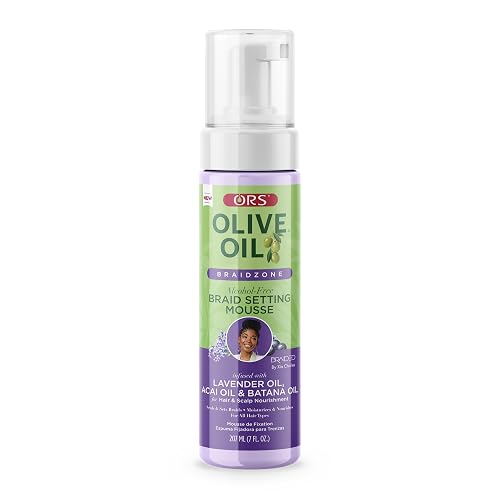 ORS Olive Oil Braidzone Braid Setting Mousse with Lavender, Acai & Batana Oil 7 Ounces