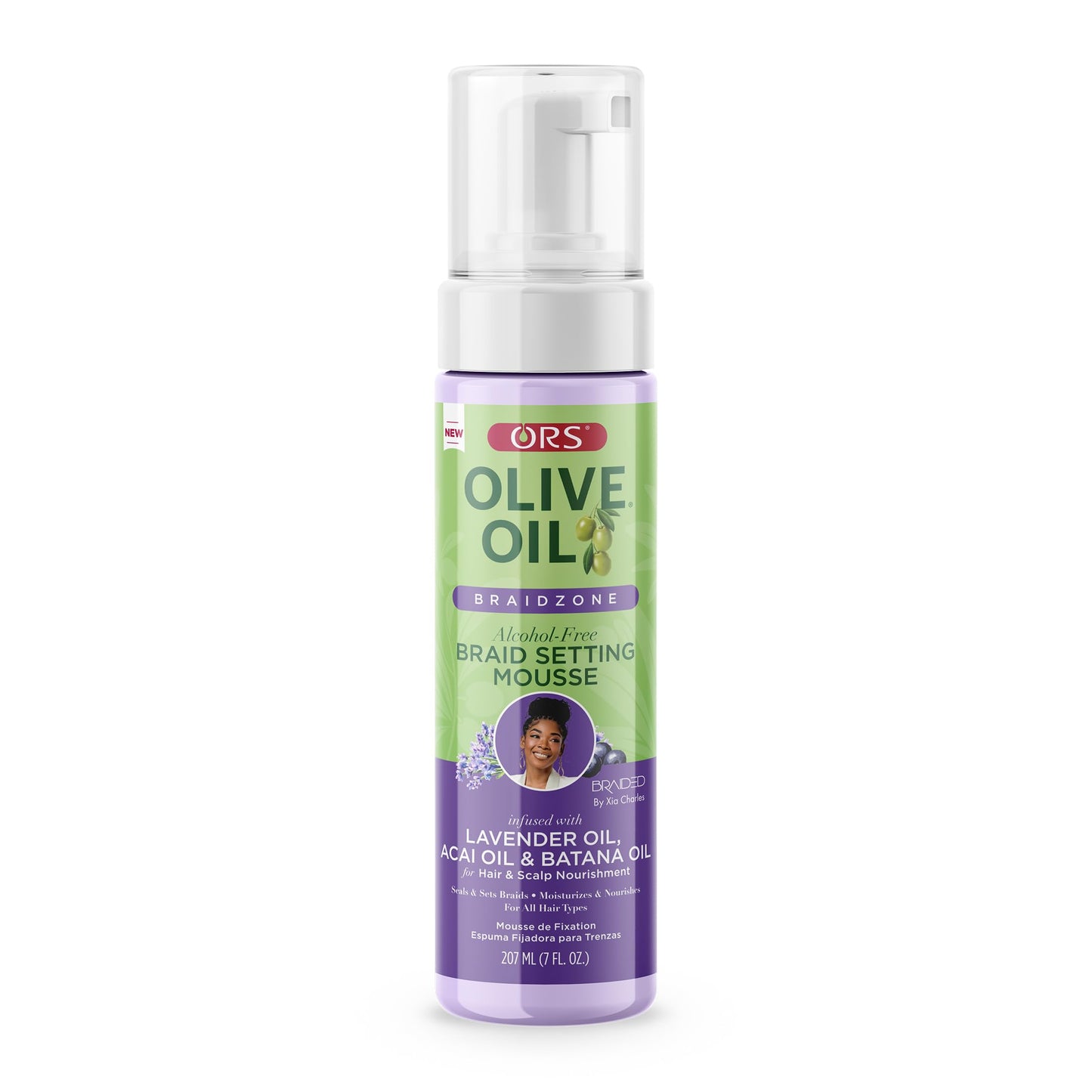 ORS Olive Oil Braidzone Braid Setting Mousse with Lavender, Acai & Batana Oil 7 Ounces