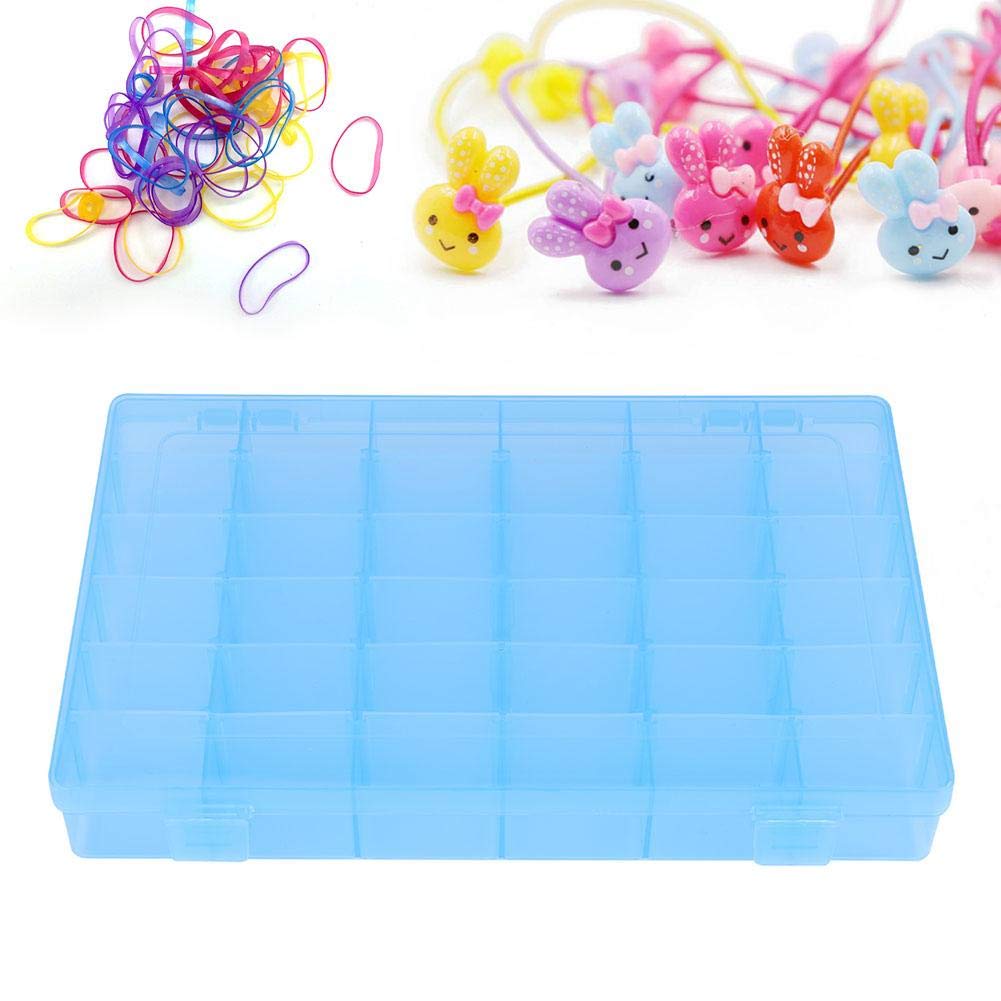 Asixx Rubber Band Storage Box, 36 Slots Plastic Case Rubber Band Earrings Storage Box for Home Organizer Storage Box Rubber Band Storage Box(Blue)