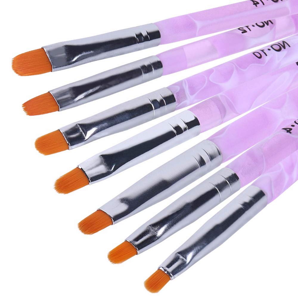 WOKOTO 14 Pcs Acrylic Nail Brush Set, UV Gel Nail Acrylic Brush Tips Builder Brush Nail Painting Brush Pen Nail Dust Brush 3d Nail Art Brush Nail