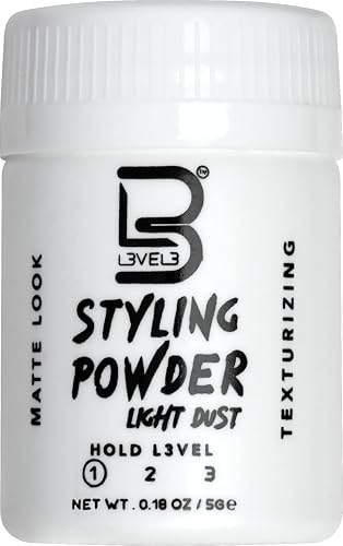 Level 3 Travel Styling Powder - 0.18 oz Lightweight Hair Powder for a Natural Look - Perfect for Men on the Go