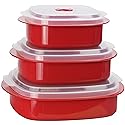 Reston Lloyd Nesting Microwave Containers, Set of 3, Adjustable Steam Vents, Airtight, Meal Prep, Durable BPA-Free Plastic- Freezer & Dishwasher…