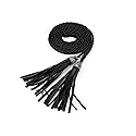 Allegra K Women's Tassel Braided Belts Skinny Woven Waist Belts for Skirt Dress 132 cm/52 inches Black