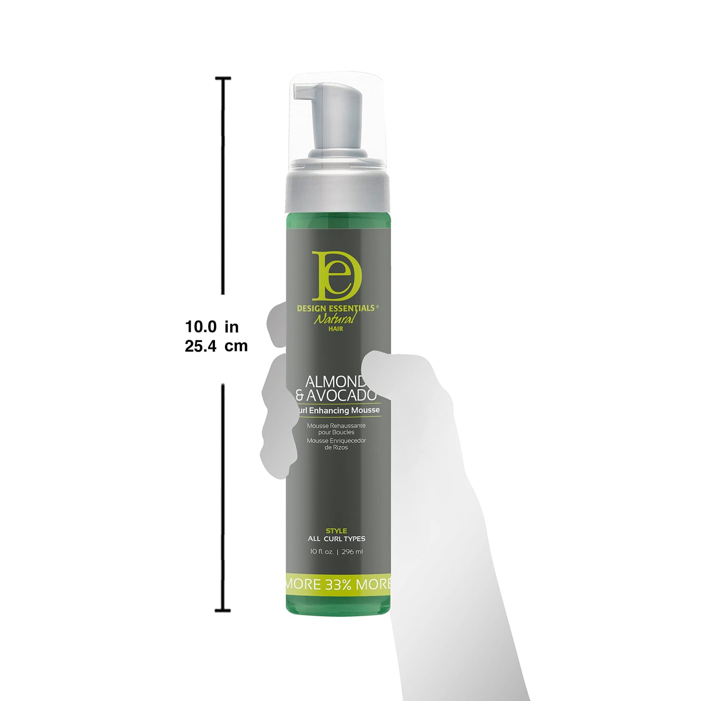 Design Essentials Almond and Avocado Curl Enhancing Hair Mousse for Curly Hair; 10 Oz (Pack of 1)