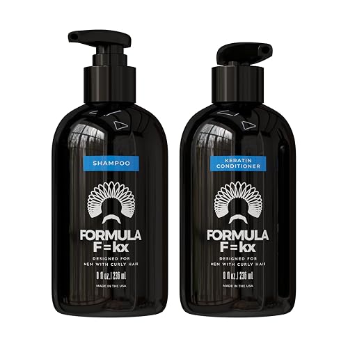 Formula F=kx - Curly Hair Product Set - Keratin, Aloe & Coffee Seed Extract Shampoo and Conditioner - For All Curl Types - Sulfate-Free - Ocean Scent