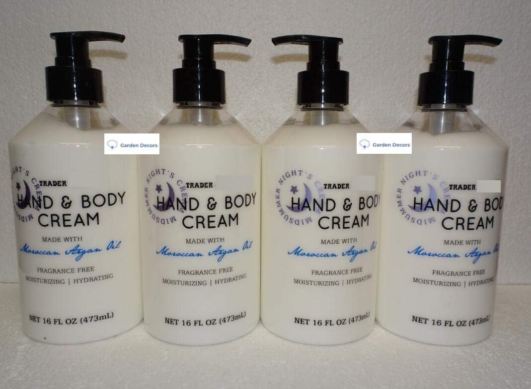 Moroccan Trader Joe's Hand & Body Cream Argan Oil 16fl oz 473ml (Pack of Four)
