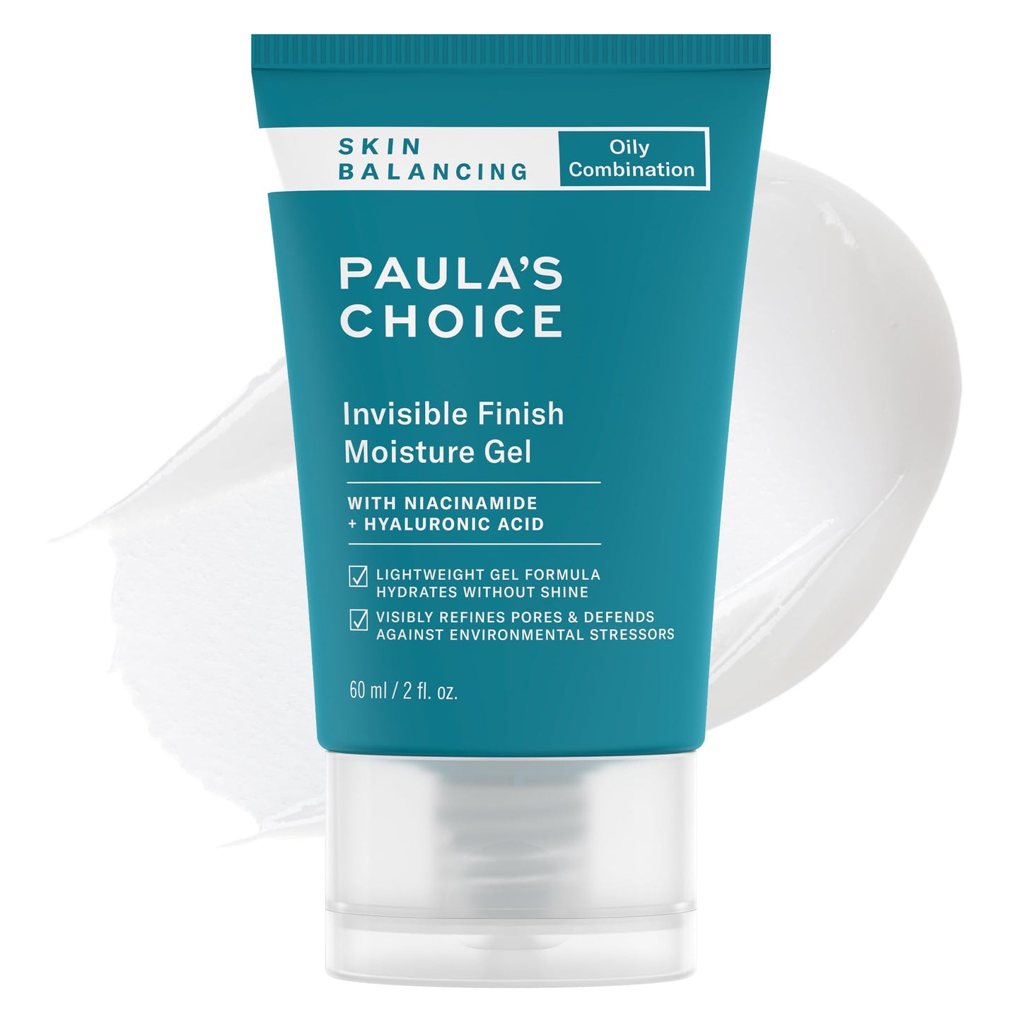 Paula's Choice SKIN BALANCING Invisible Finish Gel Face Moisturizer with Niacinamide & Hyaluronic Acid, Lightweight Face Gel Cream for Large Pores