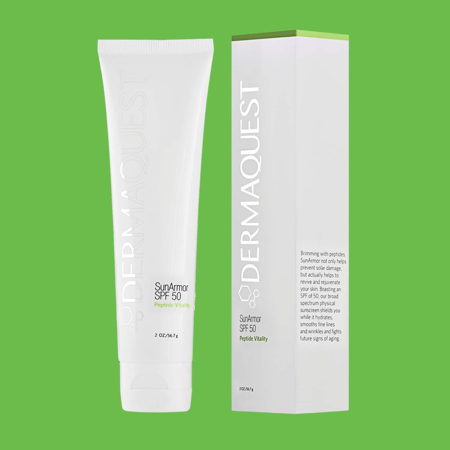 DermaQuest Peptide Vitality SunArmor Sunscreen SPF 50 - Anti Aging Titanium Dioxide & Zinc Oxide Sunscreen Moisturizer Lotion for Dry Skin Types