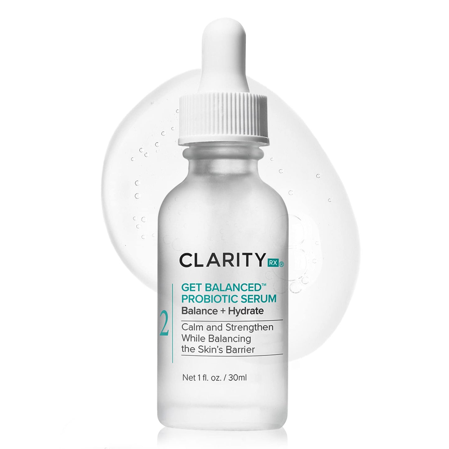 ClarityRx Get Balanced Probiotic Hydrating Face Serum, Natural Plant-Based Skin-Balancing Treatment with Hyaluronic Acid & Antioxidants for Normal