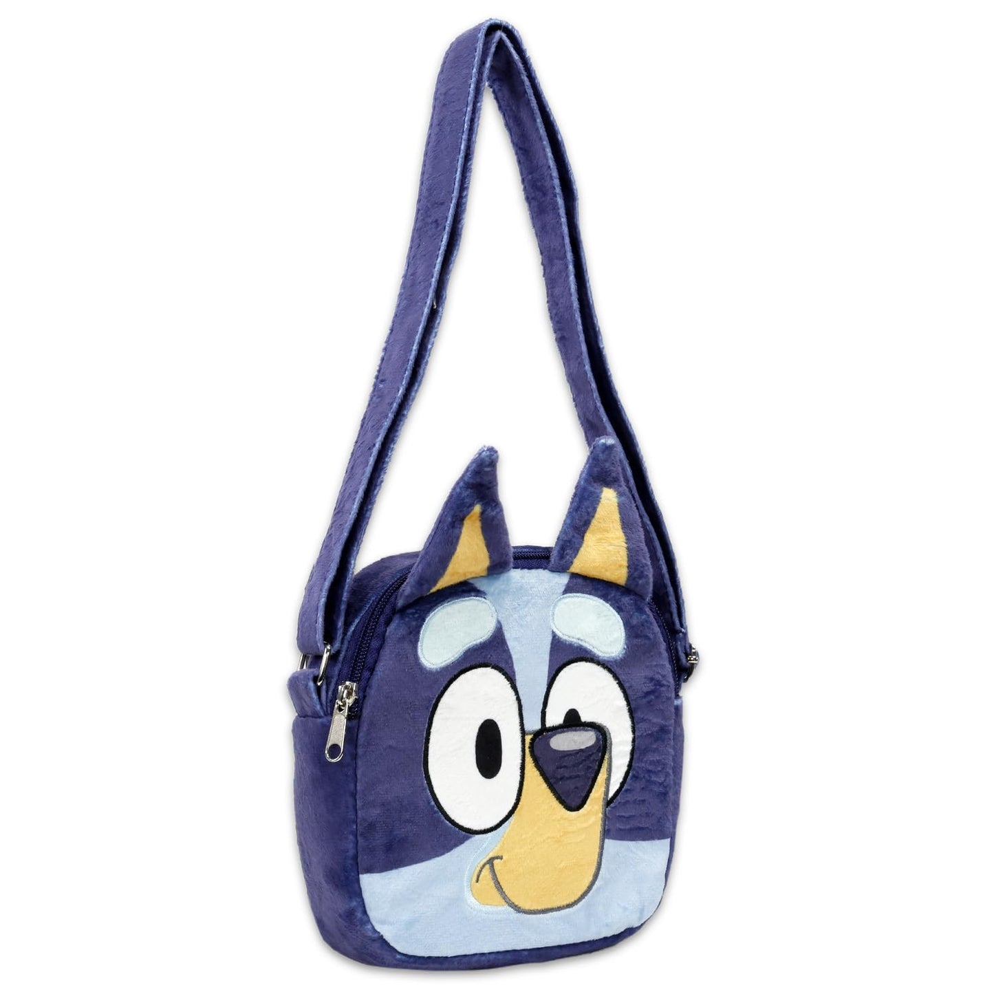 Bluey Plush Shoulder Hand Bag Set - Bundle with 3D Plushie with Adjustable Strap Plus Stickers, More | Bluey Plush Purse for Kids, Girls