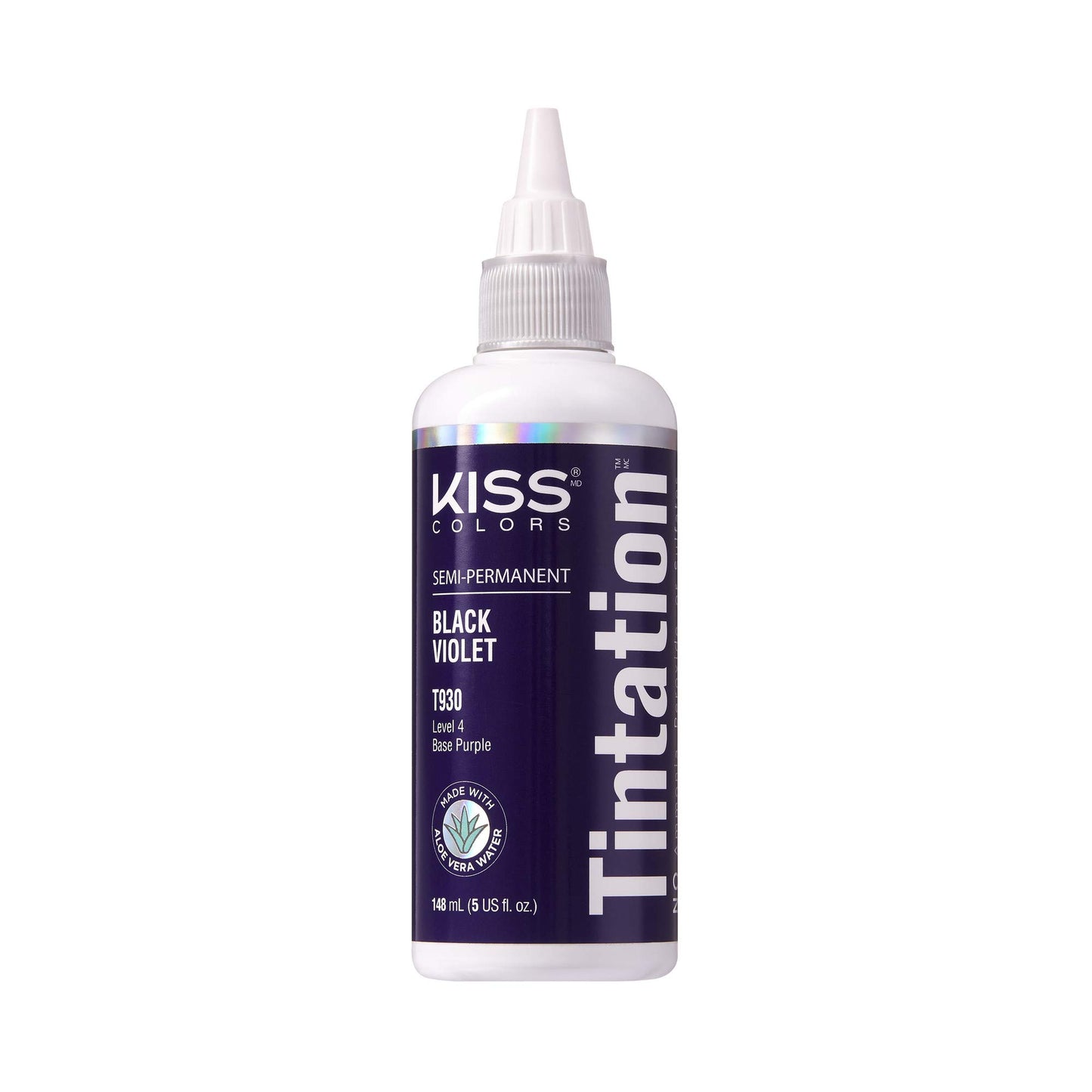 Red by Kiss Tintation Semi-Permanent Hair Color, Aloe Vera Water Based, Argan Oil, Olive Oil, Collagen & Keratin, Long-Lasting Color Dye (Black