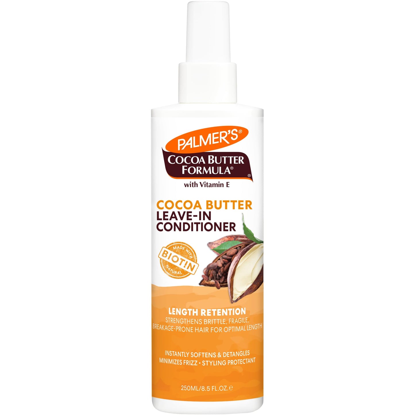 Palmer's Cocoa Butter & Biotin Length Retention Leave-In Conditioner, Strengthen, Minimize Frizz and Detangle Hair, Suitable for All Curly Hair