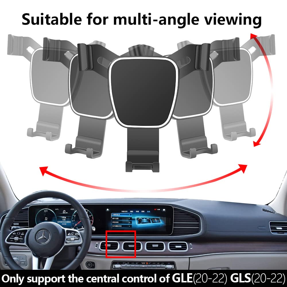 LUNQIN Car Phone Holder for 2020-2026 Mercedes Benz GLE Class, 2020-2026 GLS Class Auto Accessories Navigation Mobile Cell Phone Mount