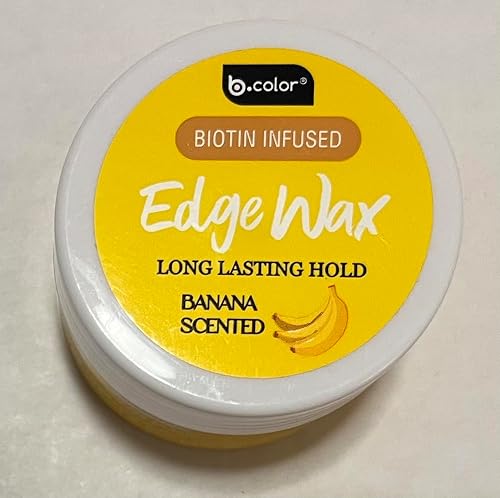 B.color Biotin Infused Edge Wax, Long Lasting Hold, Banana Scented, Flake-Free Formula, 1.4 oz
