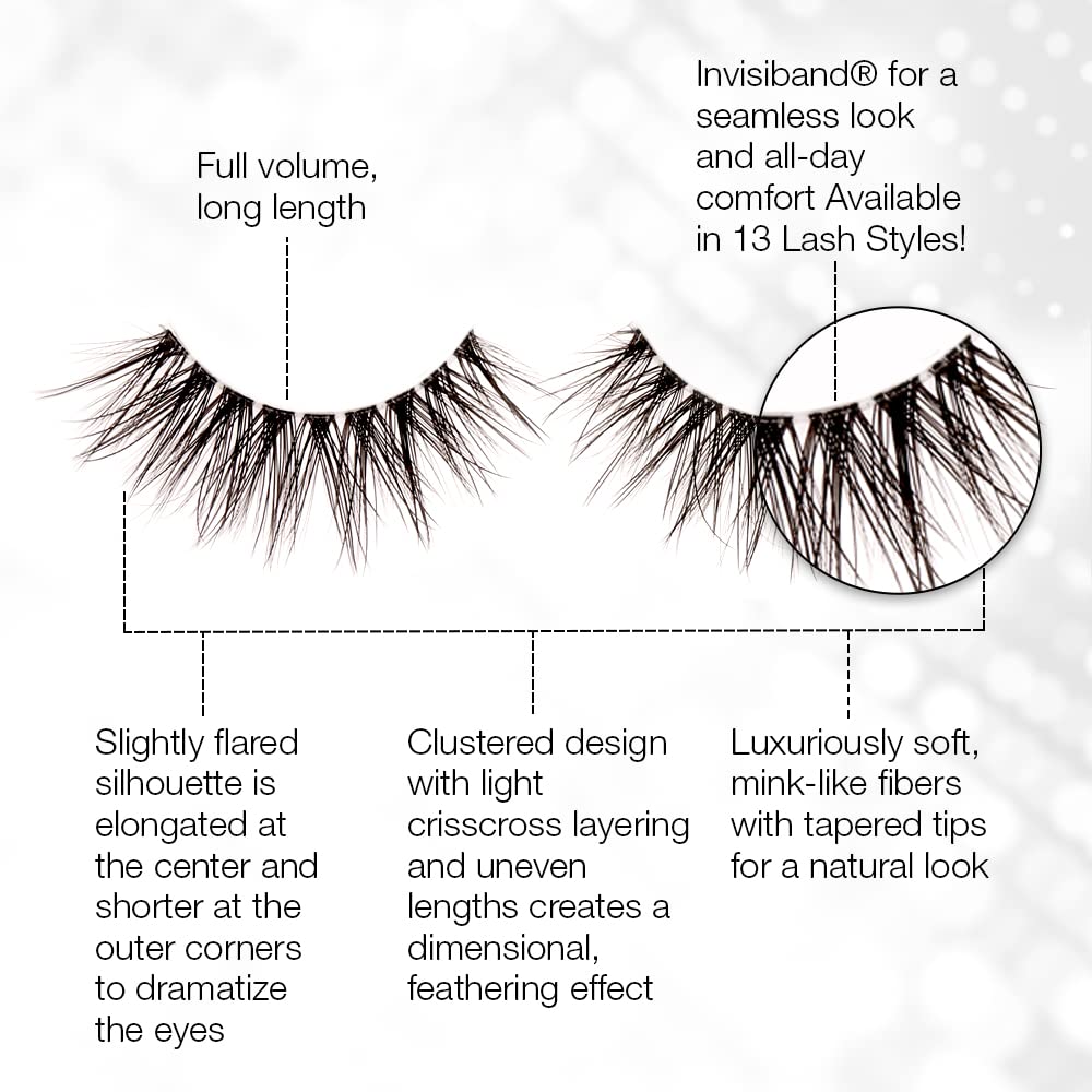 Ardell 3D Faux Mink Lashes 865 - Lightweight, Reusable, Wispy False Eyelashes for a Dramatic Natural Look, 1 Pair