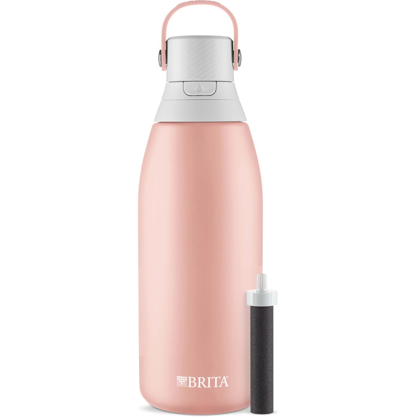 Brita Stainless Steel Premium Filtering Water Bottle, BPA-Free, Reusable, Insulated, Replaces 300 Plastic Water Bottles, Filter Lasts 2 Months or 40