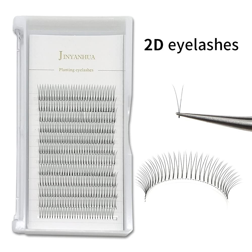 2d Volume Eyelash Extensions Premade Fans Eyelashes Short Stem 0.10mm Thickness C/D Curl 8-14mm Super Soft Handmade Fans Lashes Extensions…