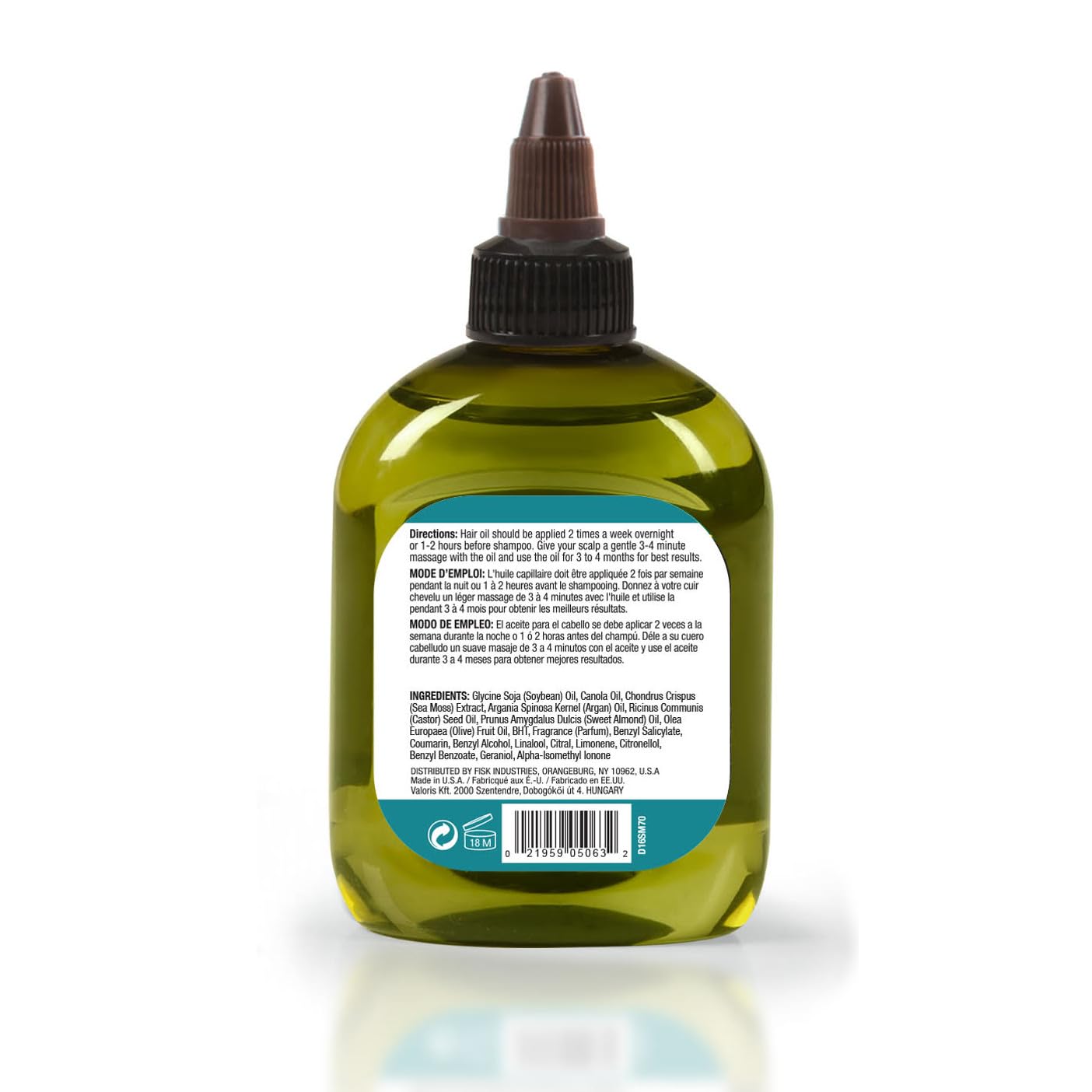 Difeel Premium Anti-Shedding Hair Oil with Sea Moss - 7.1 oz, For Hair Growth and Frizzy, Damaged or Dry Hair