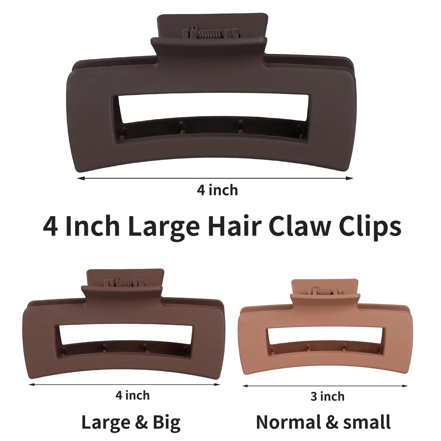 Sisiaipu 4.1 Inch Large Hair Claw Clips 12 Pcs Big Claw for Thick Hair Square Hair Clips Jumbo Jaw Clips Bulk Hair Accessories for women and Girls Beauty and Personal Care Sisiaipu
