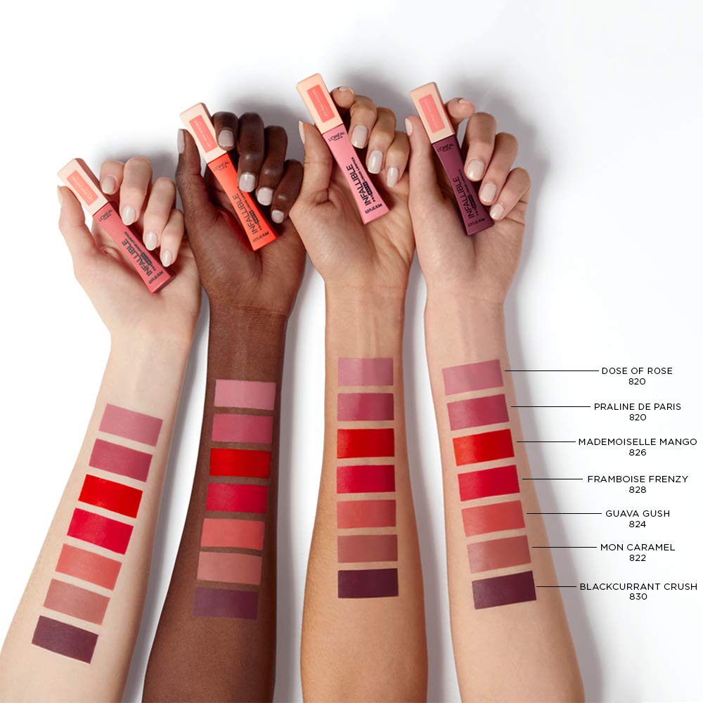 L’Oréal Paris Makeup Infallible Pro Matte Les Macarons Scented Matte Liquid Lipstick, Highly Pigmented, Longwear, Waterproof and Smudge Proof,