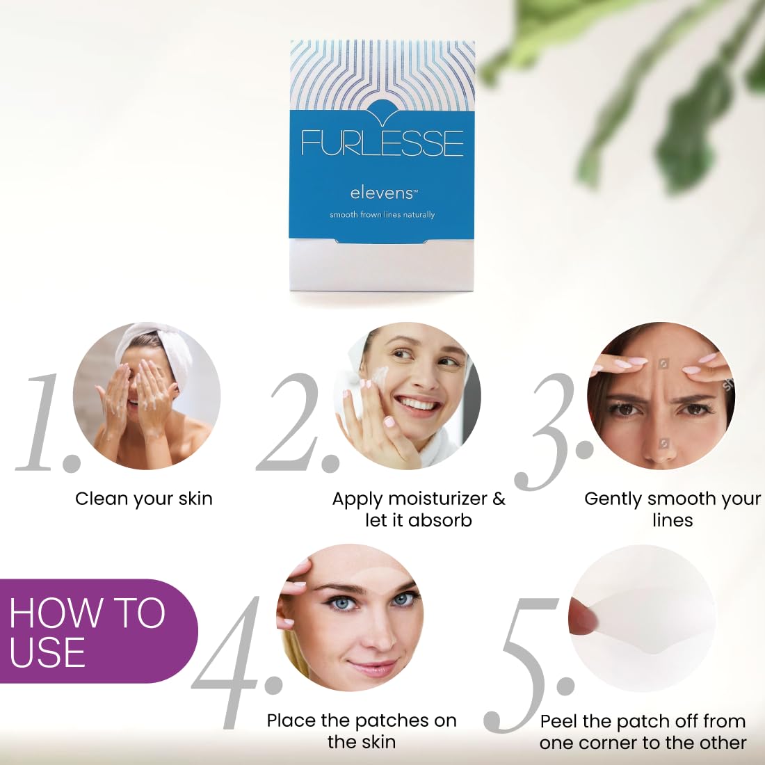 Furlesse Elevens Wrinkle Patches – 30 Non-Invasive Overnight Anti-Wrinkle Patches for Frown Lines, Anti-Aging Skincare, 30-Day Supply