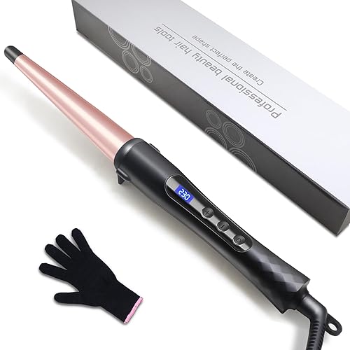 Hair Curling Wand, 1/2-1 Inch Tapered Curling Iron for All Hair Types, Professional Ceramic Hair Curler Wand with Adjustable Temperature 190-450?