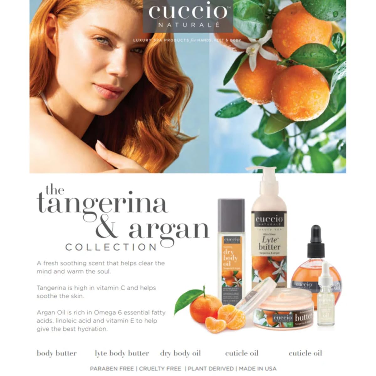 Cuccio Naturale Hydrating Dry Body Oil - Tangerine & Argan - Lightweight Non-Greasy Moisturizer for Soft, Nourished Skin, 3.38 fl oz