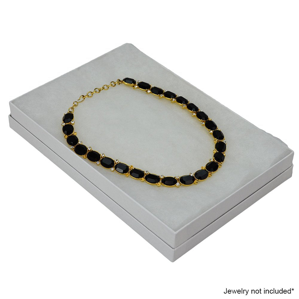 JPB White Swirl Cotton Filled Jewelry Boxes #96 (Pack of 10) 9" x 6" x 1.25"