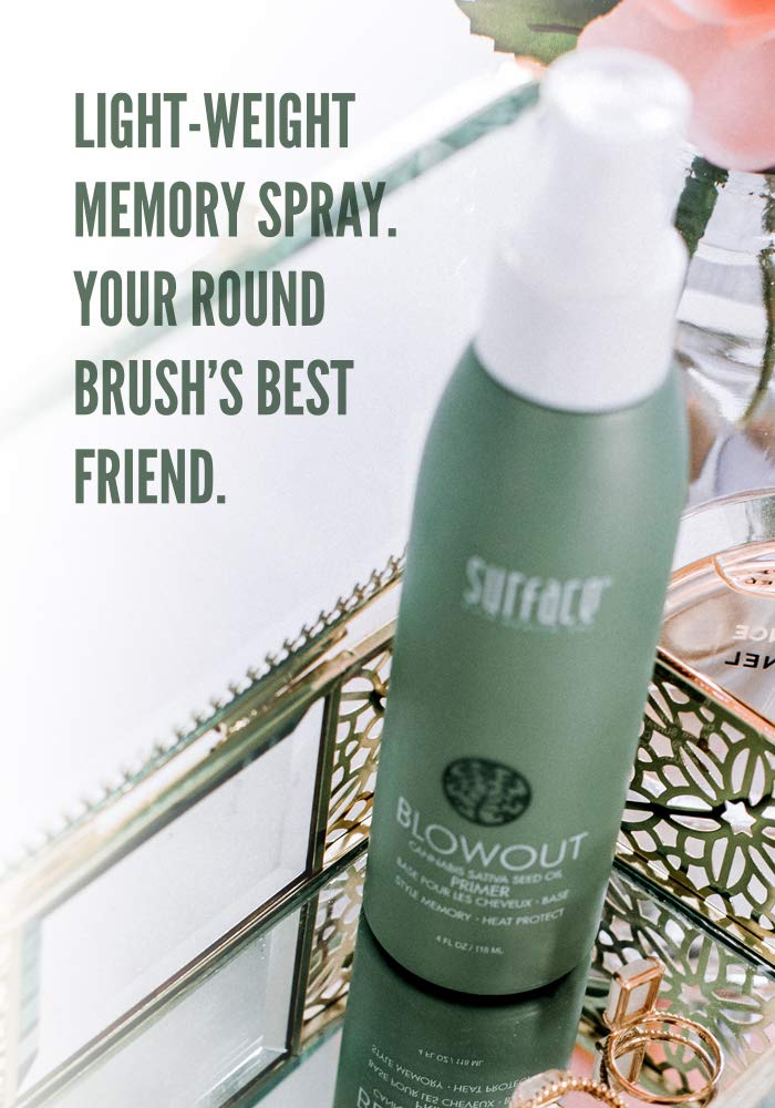 SURFACE Hair Blowout Primer Hair Spray for Men and Women, 4 oz - Lightweight, Nourishing Thermal Spray with Babassu Oil - Fast-Drying Blow Dry Spray
