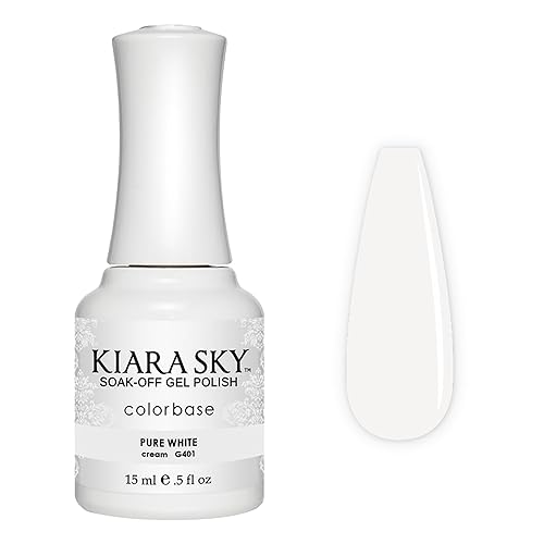 Kiara Sky Soak Off Gel Nail Polish 0.5 fl oz, PURE WHITE (G401)