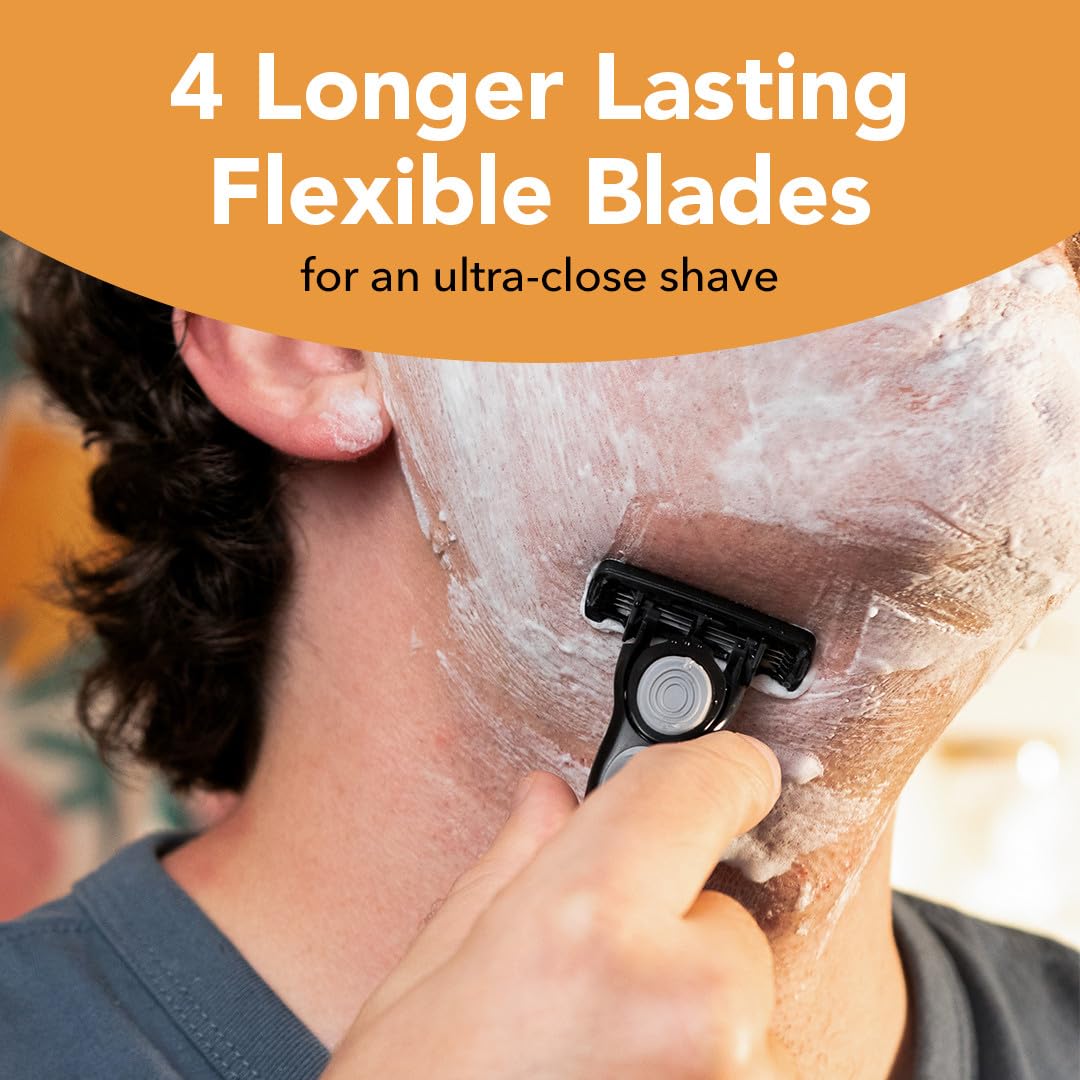 BIC Flex 4 Refillable Razors for Men, Long-Lasting 4 Blade Razor Refills for Sensitive Skin, 10 Razor Cartridges Beauty and Personal Care BIC