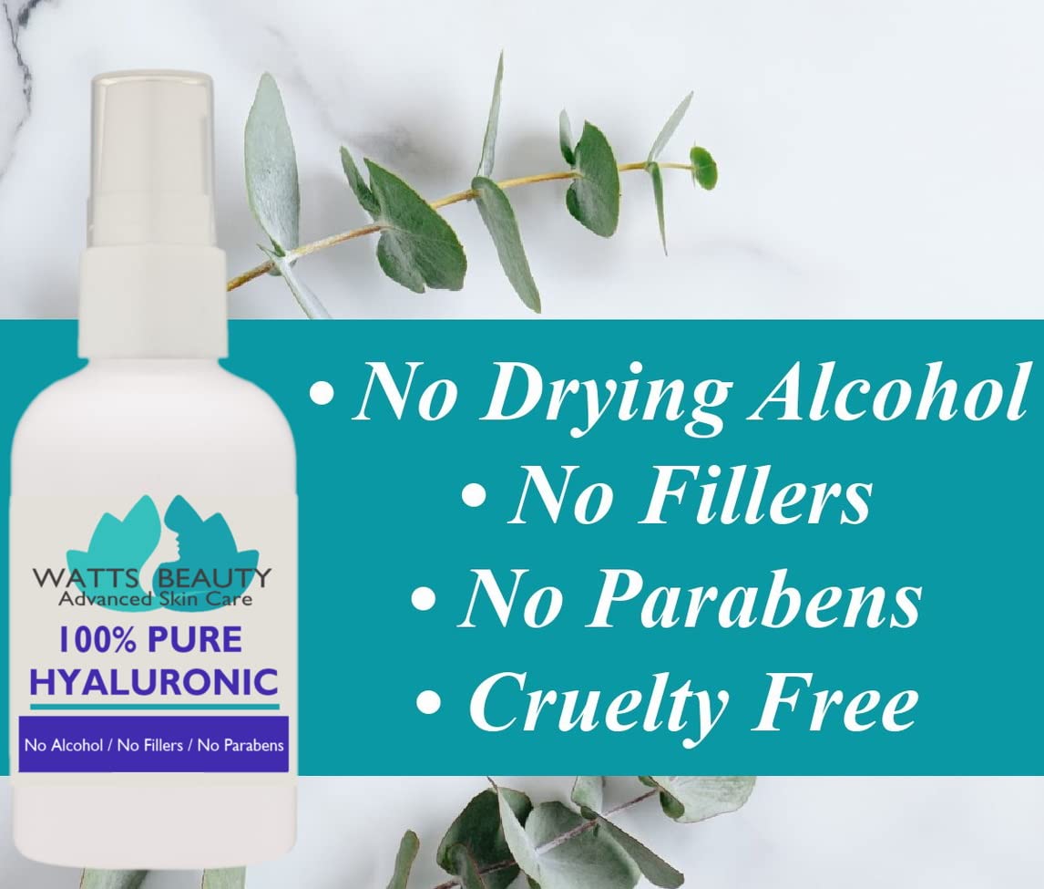 Anti Aging Wrinkle Serum of 100% Pure Hyaluronic Acid for Face and Body - No Alcohol, 2 oz Beauty & Personal Care Watts Beauty