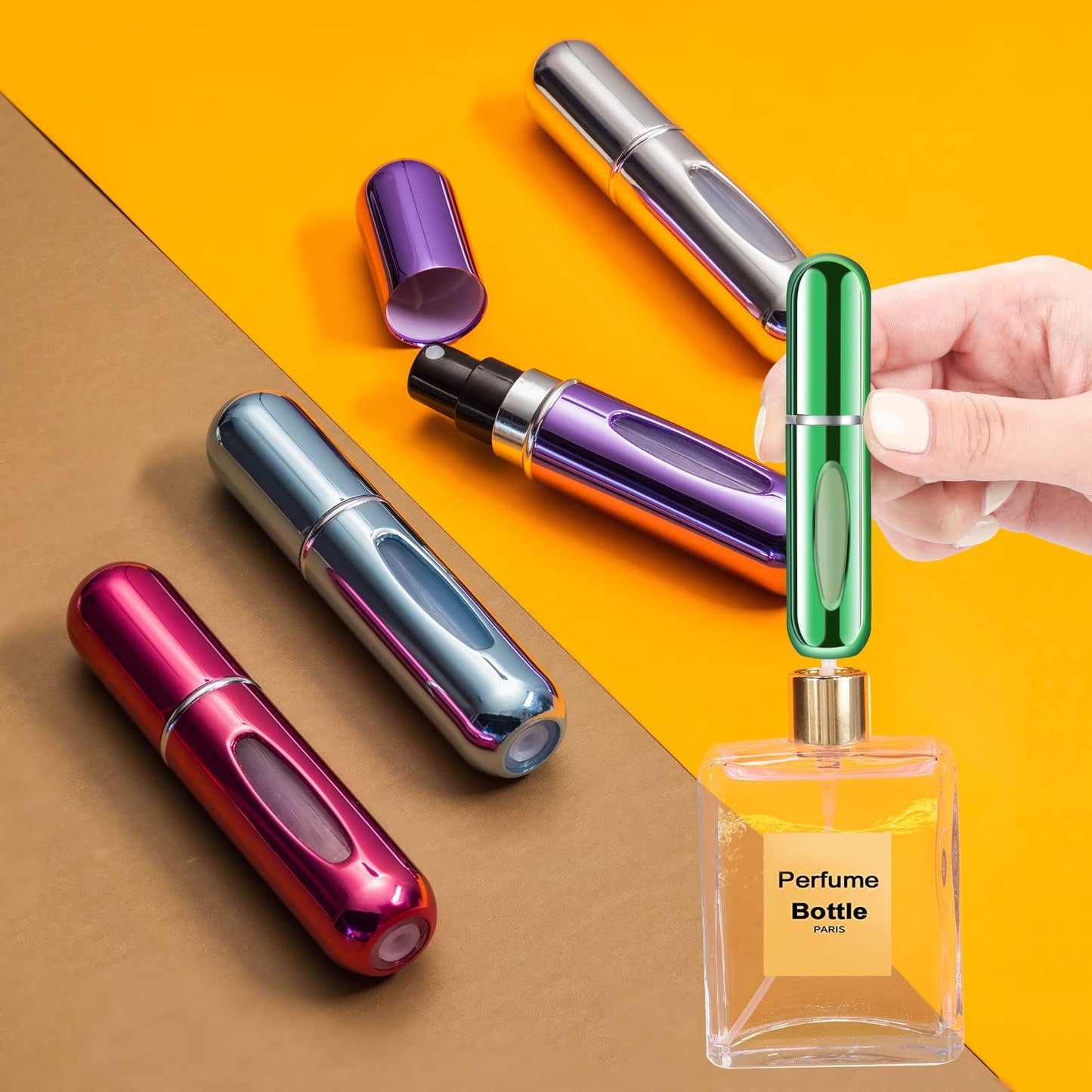 Yamadura Mini Refillable Perfume Portable Atomizer Bottle Refillable Perfume Spray, Refill Pump Case for Traveling and Outgoing (5ml, 4 Pack) 4 Beauty and Personal Care Yamadura