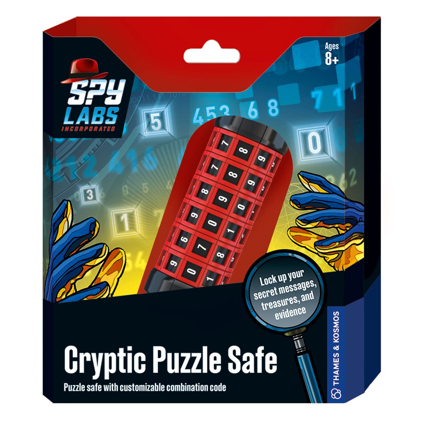 Thames & Kosmos Spy Labs Cryptic Puzzle Safe – Portable Vault to Hide Secrets & Evidence | Fun Detective Gadget for Young Investigators