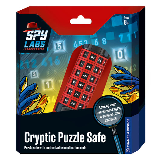Thames & Kosmos Spy Labs Cryptic Puzzle Safe – Portable Vault to Hide Secrets & Evidence | Fun Detective Gadget for Young Investigators