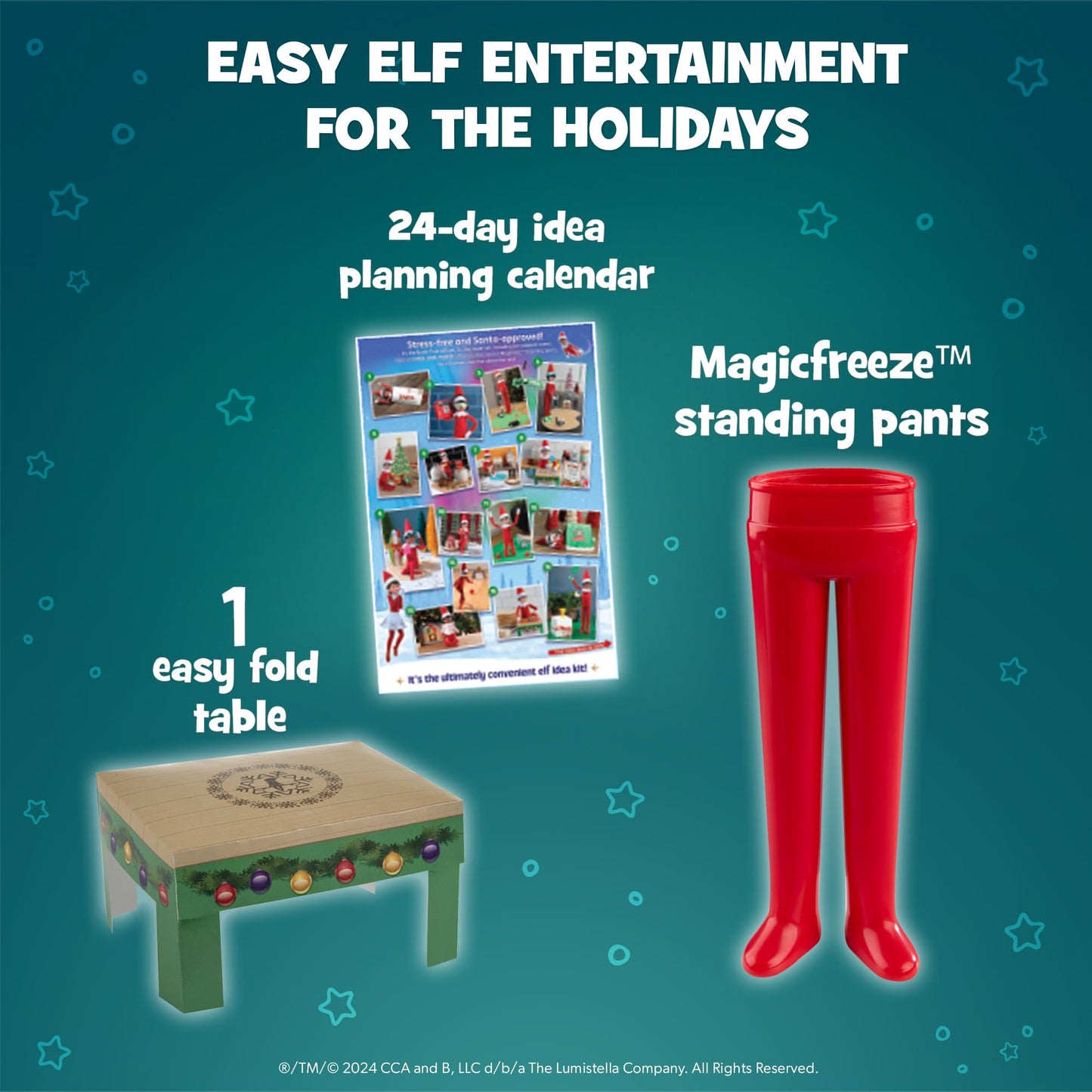 The Elf on the Shelf 24-Day Super Set Official The Elf on the Shelf Ideas for 24 Days of Elf Magic - 80+ Props, MagiFreez Standing Pants and Calendar…