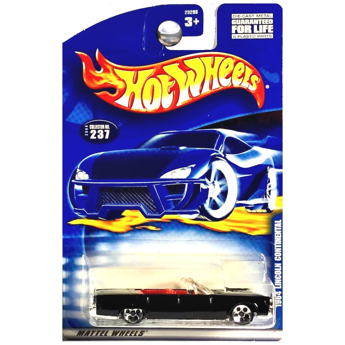 HOT WHEELS BLACK 1964 LINCOLN CONTINENTAL #237 5 DOT WHEELS