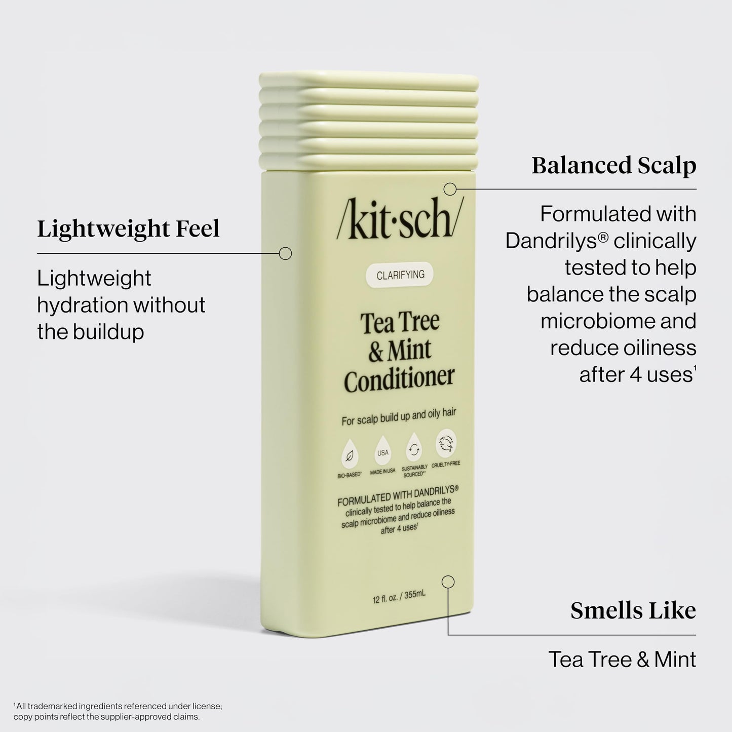 Kitsch Tea Tree & Mint Shampoo & Conditioner Set for Women & Men - Clarifying Hair Care for Oily Hair & Scalp Buildup - Lightweight Balance