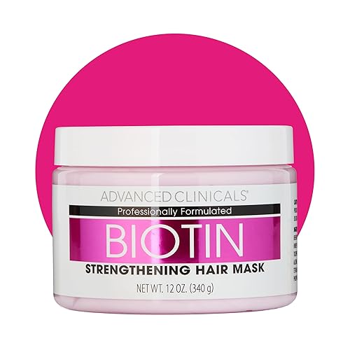 Advanced Clinicals Biotin Hair Treatment Anti-Breakage Repair Hair Mask. Strengthen Broken, Color-Treated Hair W/Repairing Deep Conditioner Manuka