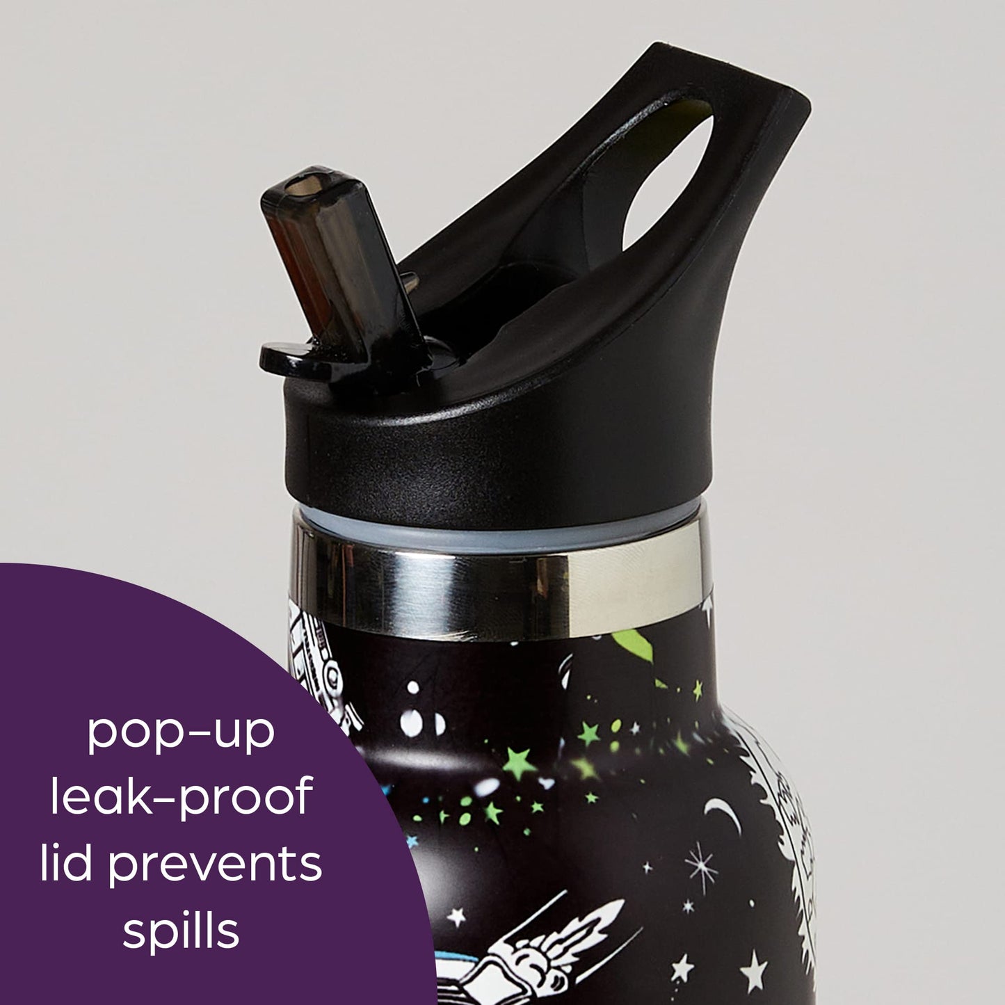 Highlights Insulated Water Bottle for Kids, 20-Ounce Stainless Steel Water Bottles for Boys and Girls, Double Wall Vacuum Insulated, Kids Water