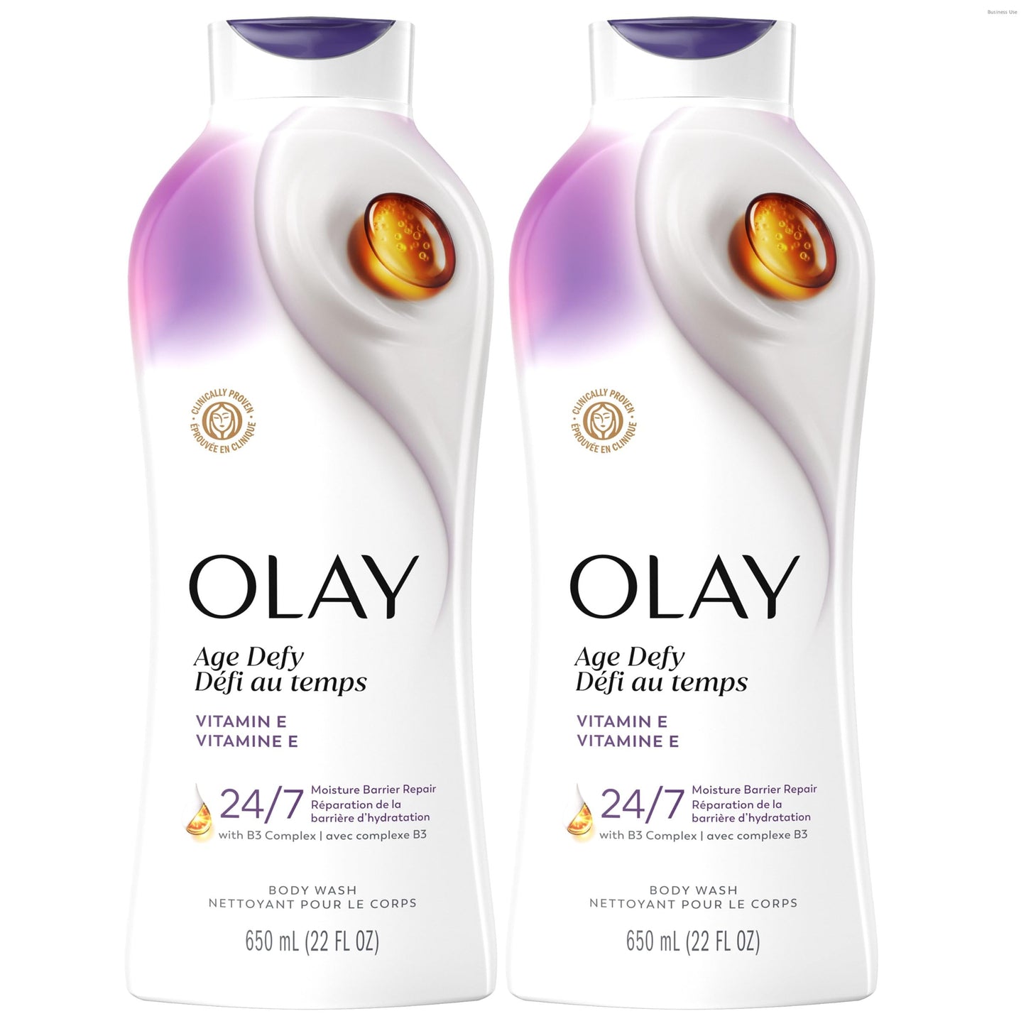 Olay Body Wash for Women, Age Defy with Vitamin E, 24/7 Moisture Barrier Repair, Hydrating & Cleansing for Visibly Soft Skin, Vitamin B3 & Hyaluronic