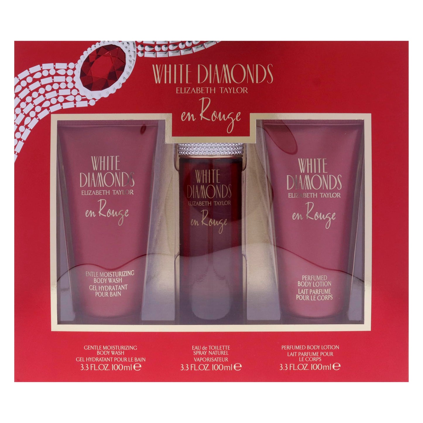 Elizabeth Taylor White Diamonds En Rouge, 3 Piece Gift Set women
