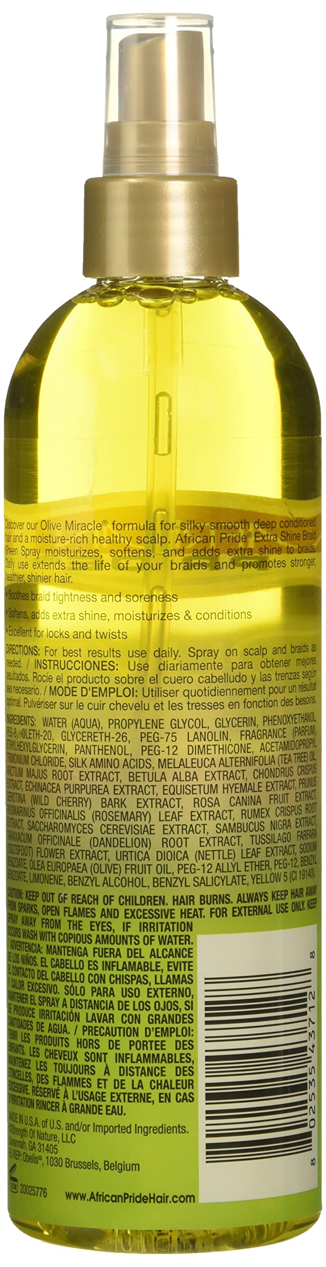 African Pride Braid Sheen Extra Spray, 12 Ounce