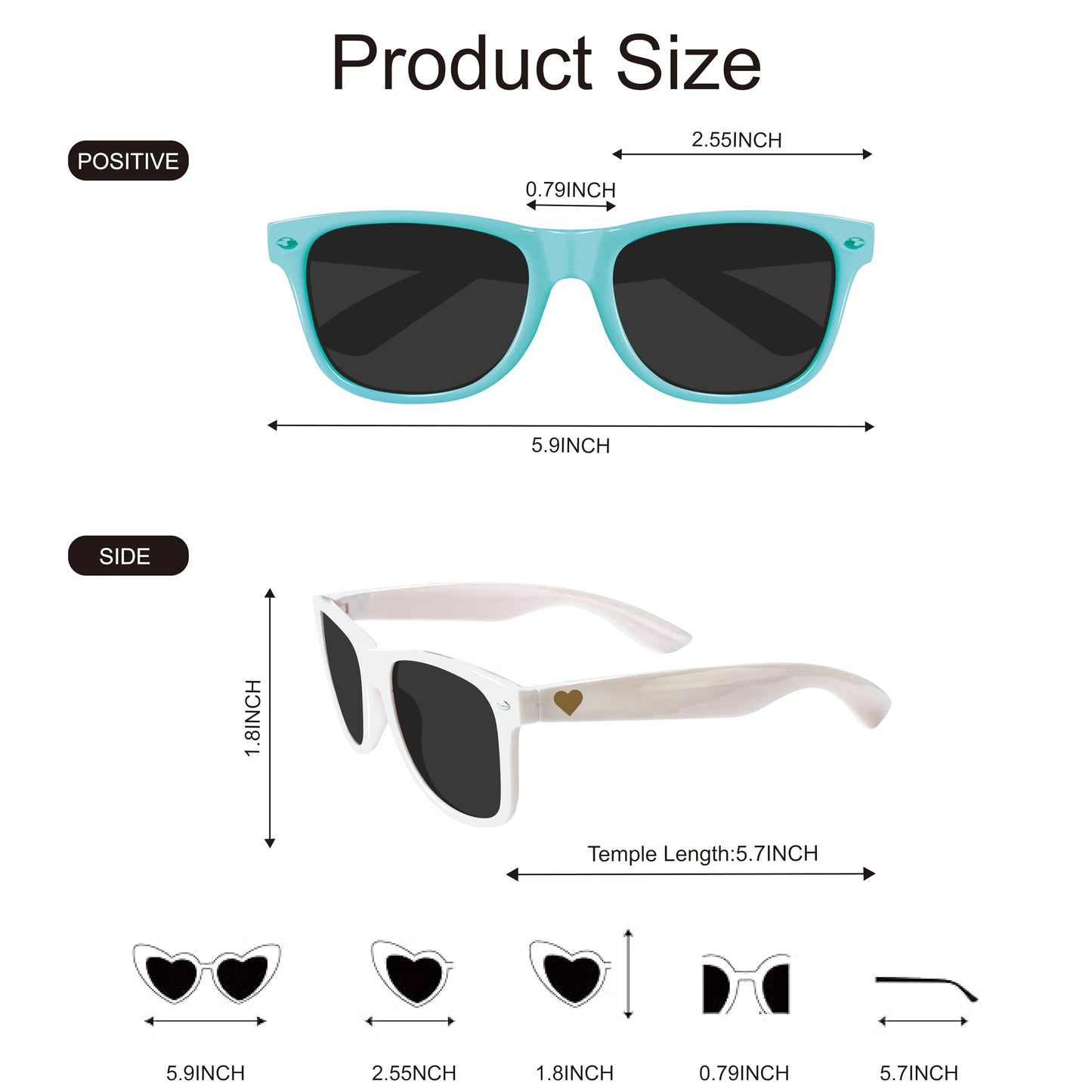 PartyGifts&beyond 10 Packs Bachelorette Sunglasses Bride Squad and Bride Sunglasses for Bachelorette Party, Bridesmaids Gifts, Wedding(Lake Blue